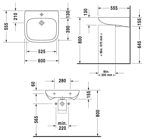 Duravit D-Neo  Lavabo 60 cm