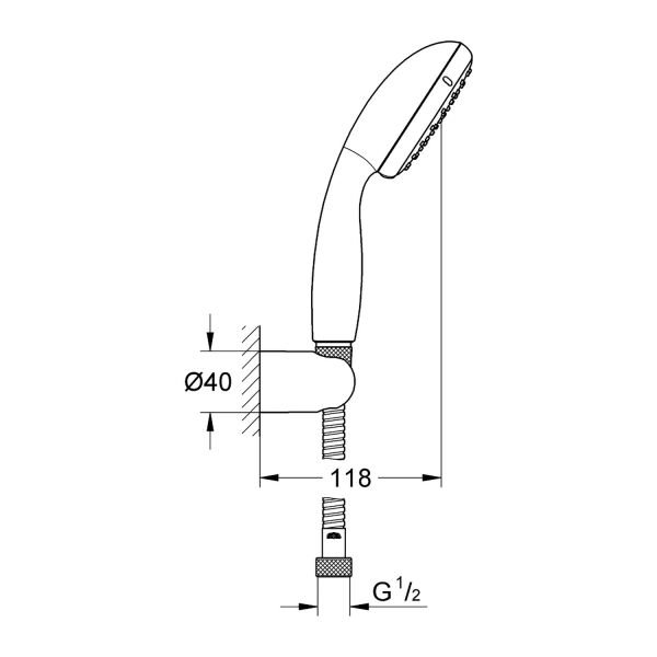 Grohe Tempesta 100 El Duş Takımı, 2 Akışlı