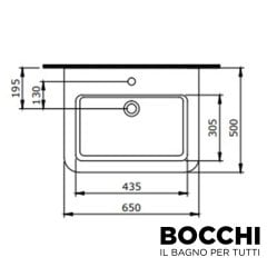 BOCCHI Parma Tezgah Üstü Lavabo, 65 cm, Parlak Beyaz