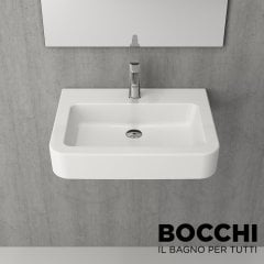 BOCCHI Parma Tezgah Üstü Lavabo, 65 cm, Parlak Beyaz