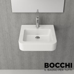 BOCCHI Parma Tezgah Üstü Lavabo, 50 cm, Parlak Beyaz