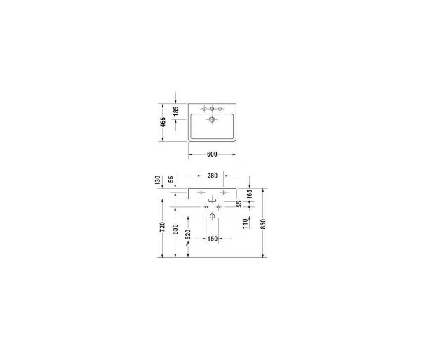 Duravit Vero Tezgahüstü Lavabo 60 cm