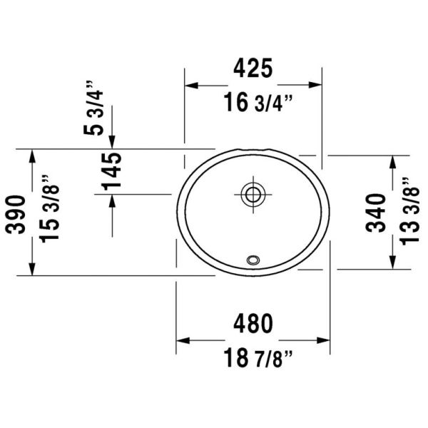 Duravit Dune Tezgahaltı Lavabo 46 cm