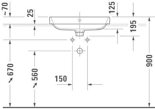 Duravit Happy D.2 PLus Tezgahüstü Lavabo 60 cm Beyaz- Mat antrasit