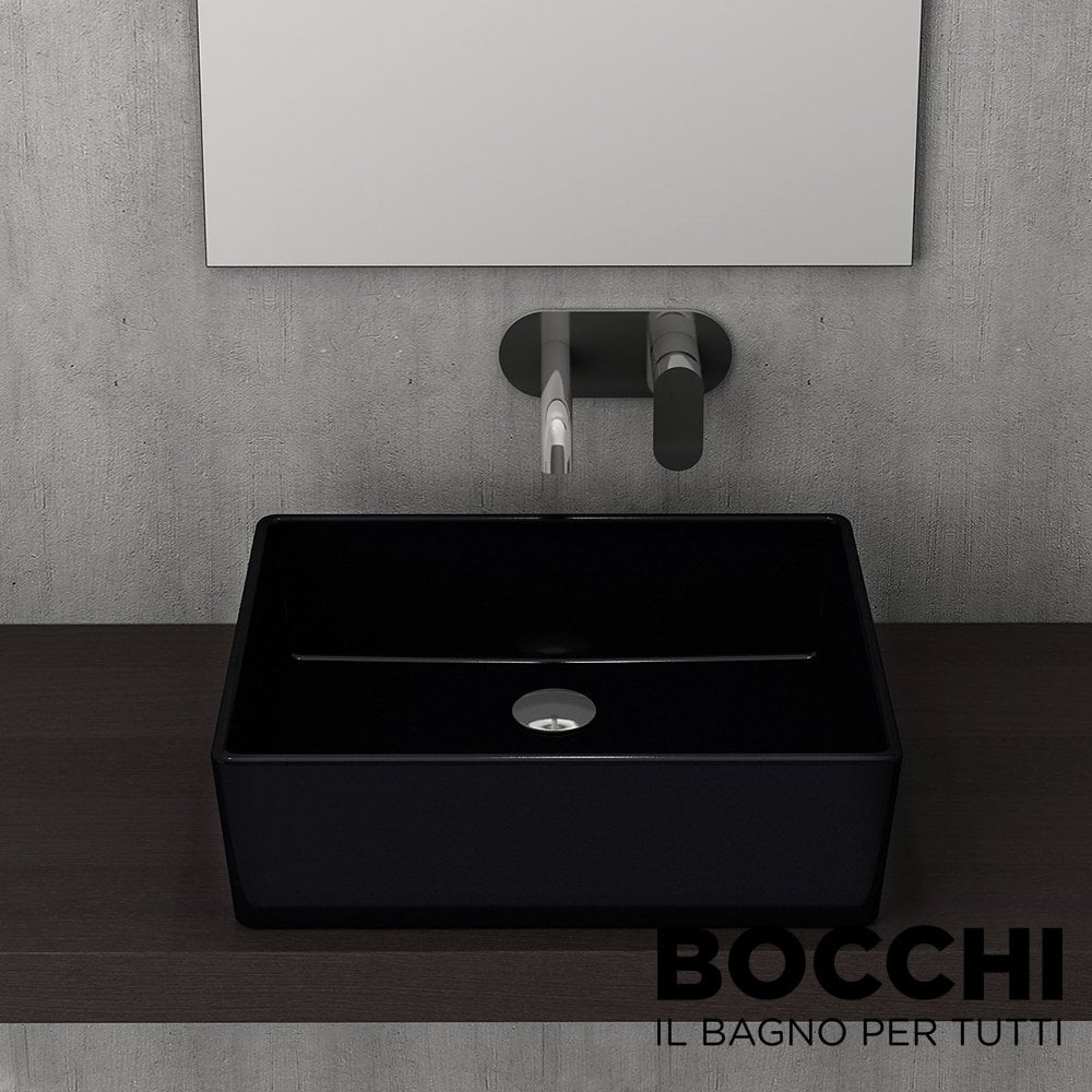 BOCCHİ Milano Çanak Lavabo 50 cm Parlak Siyah