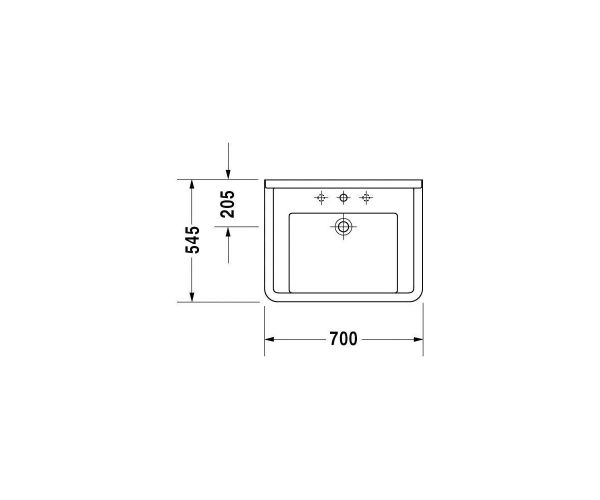 Duravit Starck  Bedensel Engelli  Lavabo 70 cm