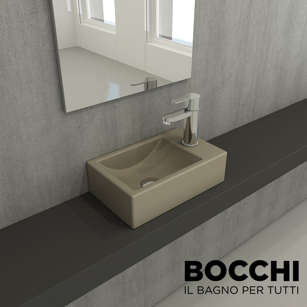 BOCCHİ Milano Dar Sağ Lavabo 37 cm Mat Kaşmir