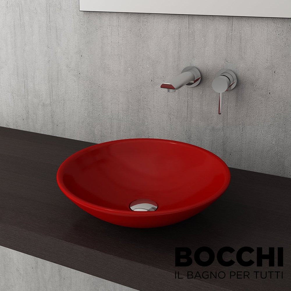 BOCCHI Venezia Çanak Lavabo, 40 cm, Parlak Kırmızı