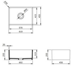 BOCCHİ Lavello Mutfak Eviyesi 60 cm Parlak Beyaz