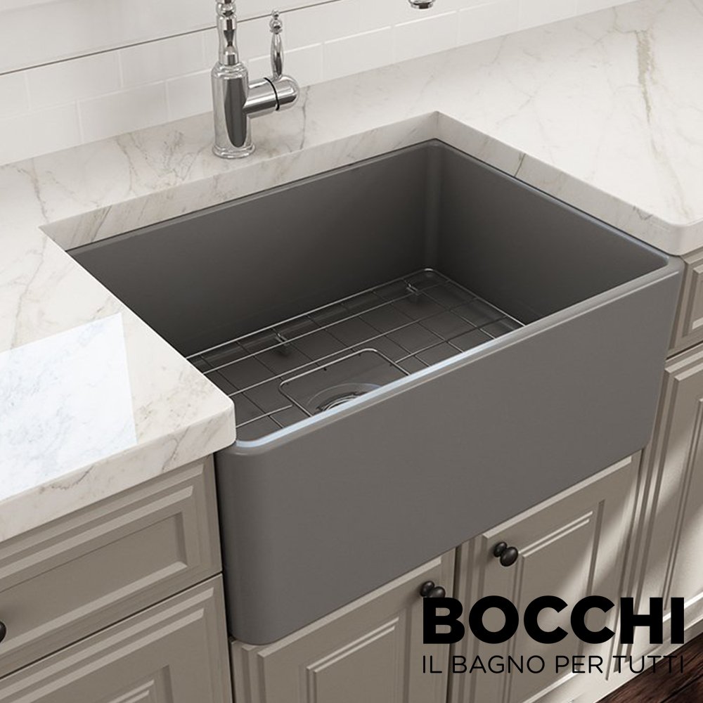 BOCCHİ Lavello Mutfak Eviyesi 60 cm Mat Gri