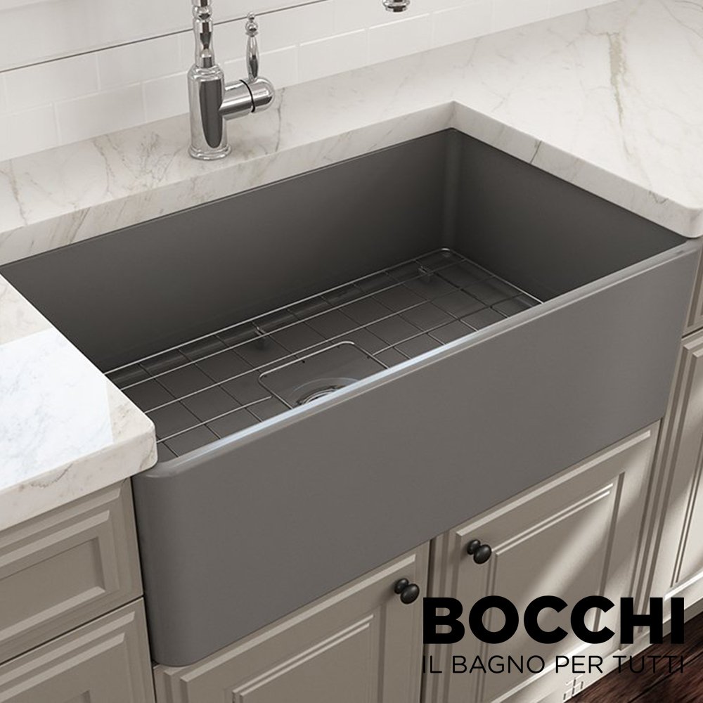 BOCCHİ Lavello Mutfak Eviyesi 76 cm Mat Gri