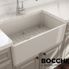 BOCCHİ Lavello Mutfak Eviyesi 76 cm Parlak Bisküvi