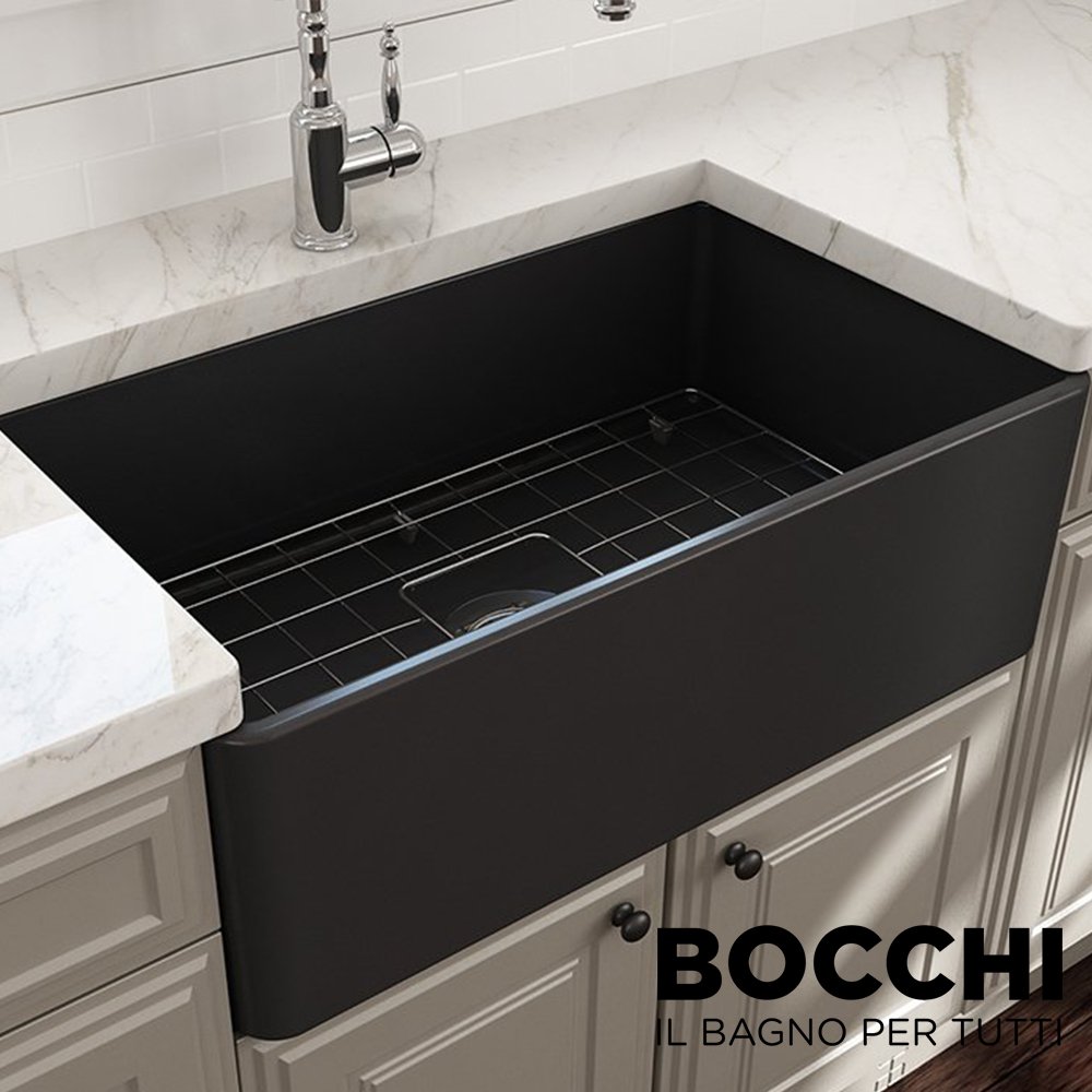 BOCCHİ Lavello Mutfak Eviyesi 76 cm Mat Antrasit