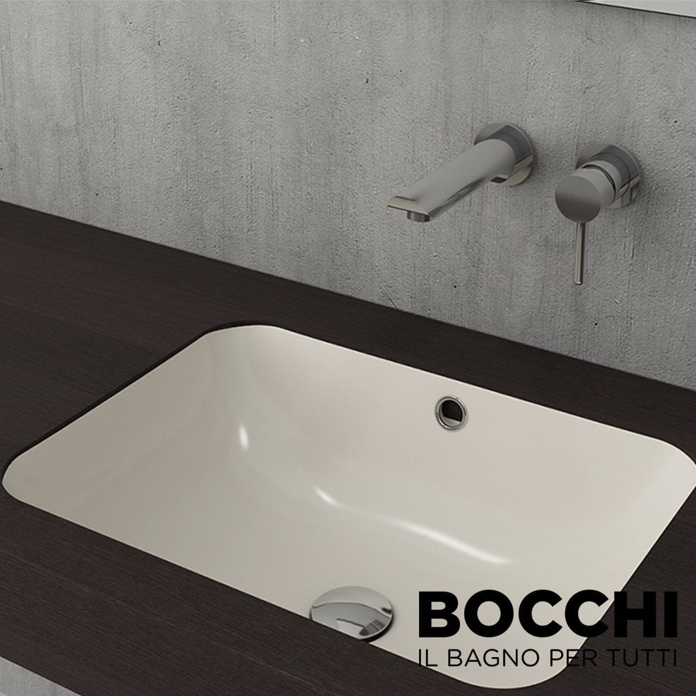 BOCCHİ Scala Tezgahaltı Lavabo 55 cm Parlak Bisküvi