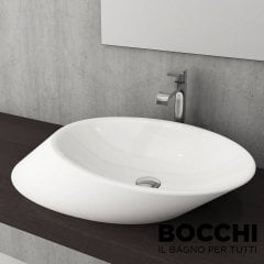 BOCCHİ Vessel Yatay Çanak Lavabo 72 cm Parlak Beyaz