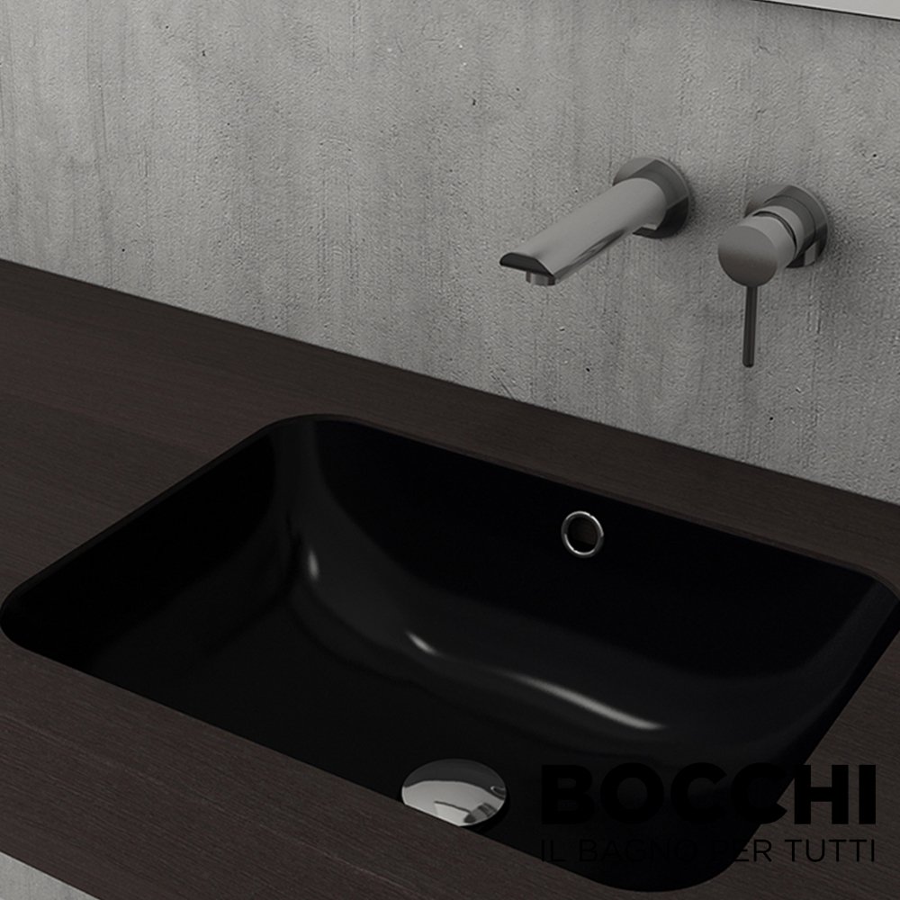 BOCCHİ Scala Tezgahaltı Lavabo 55 cm Parlak Siyah