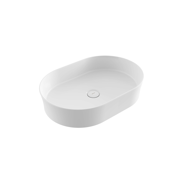 BOCCHI Sottile Slim Line Oval Lavabo 55 cm, Parlak Beyaz