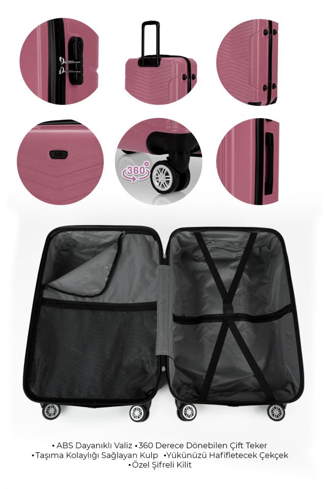 Redro Ross (Büyük ve Orta) Abs 2`li Set Gül Kurusu