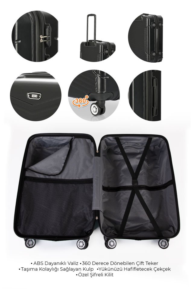 Redro Ross (Büyük ve Orta)  Abs 2`li Set Siyah