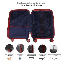Redro Lego Abs 3`lü Valiz Seti-Gri Saks Mavisi
