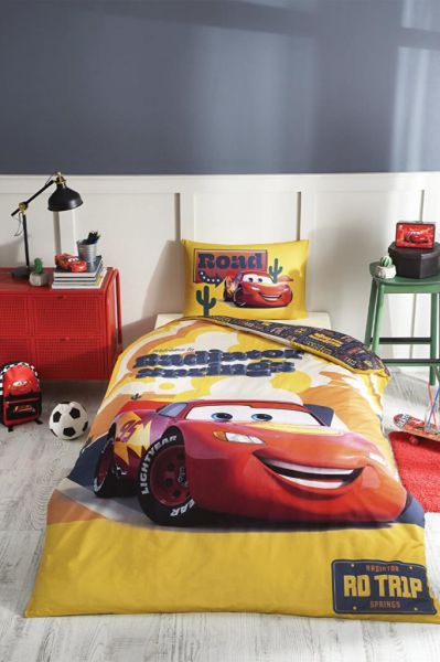 Özdilek Cars Radiator Springs Tek Kişilik Disney Lisanslı Lastikli Fitted Çarşaf Çocuk Nevresim Takımı