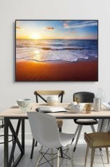 50x60 cm Gün Batımı & Plaj Desenli 4 mm Temperli Cam Tablo