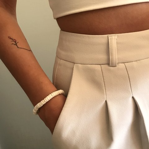 Zara Oyster White High Waisted Pants