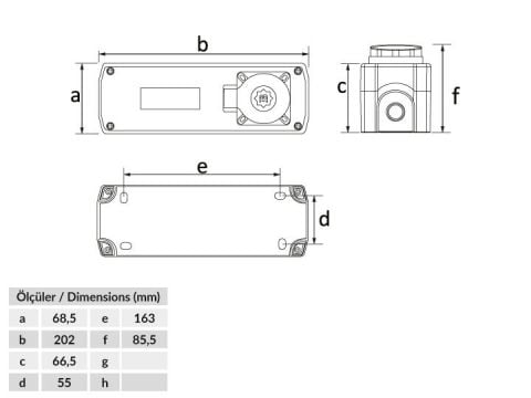 Bemis  1/16A. 220V. Prizli Sigorta Kutusu IP44 BT3-4050-0002