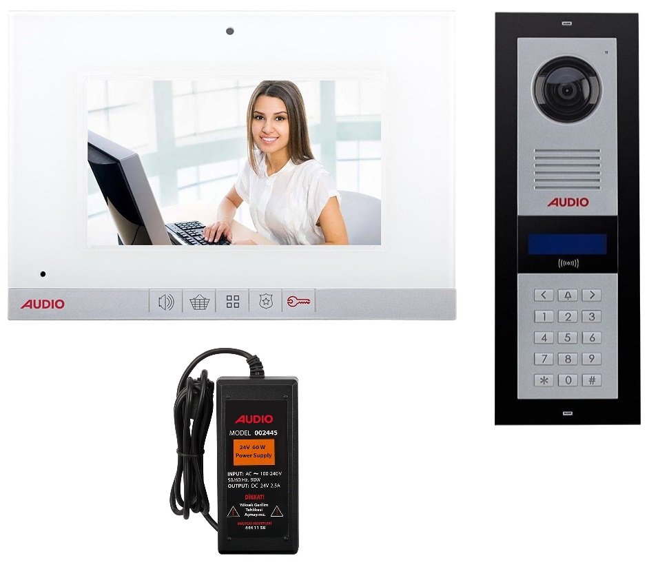 Audio Görüntülü Diafon 3 Daire 7'' Lcd 001188 Paket Fiyatı