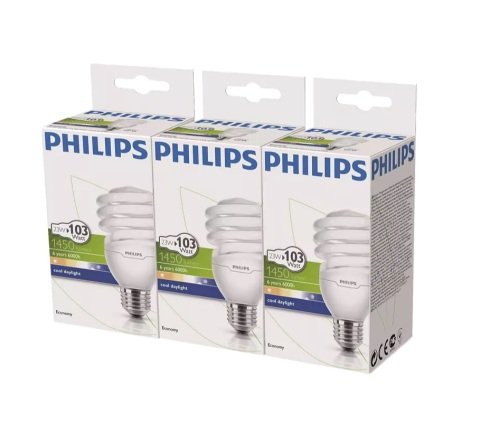 23W Tasarruflu Ampül Spiral Beyaz Işık PHILIPS 3 Lü Paket