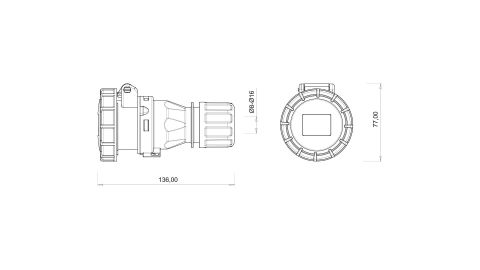 Bemis  2/16A. Uzatma Priz IP67 BC1-1102-7312