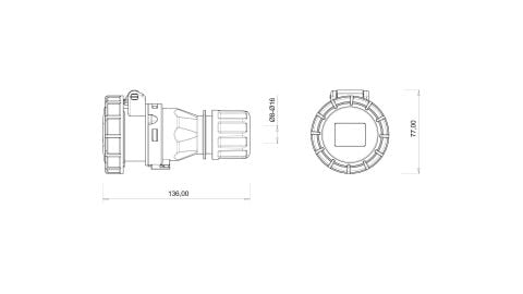 Bemis  2/32A. Uzatma Priz IP67 BC1-3102-7312