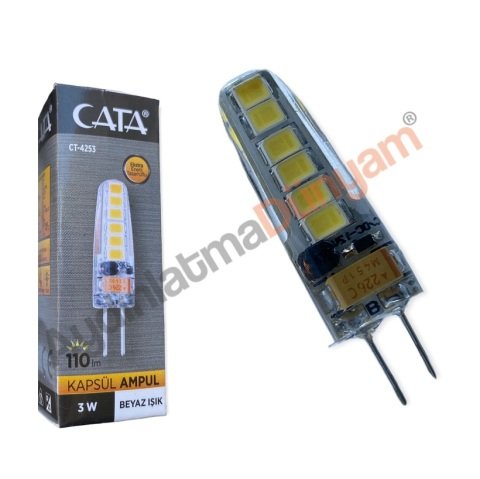 Cata 3 W G4 12 Volt Led Kapsül Ampul CT-4253 - Günışığı