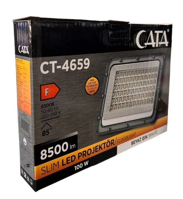 Cata 100W Slim Led Projektör Beyaz Işık