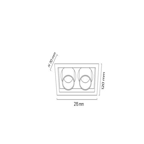 Goya Gy 3052-14 Siyah Kasa 2X14W 60° 4000K Sıva Altı Cob Led Armatür