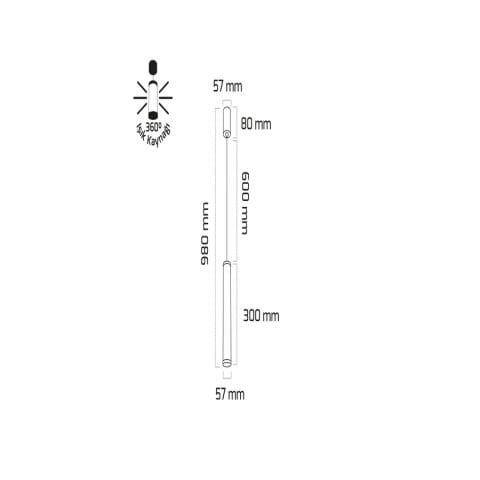 Goya Gy 6052-30  Cm Siyah Kasa 4000K Linear Armatür