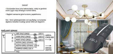 Cata 4 Lü Kanal Avize Kumandası 4x1000w CT-9154