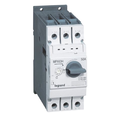 Legrand  MPX³ 63H çevirmeli anahtarlı tip motor koruma şalteri In:50A termik 34 ile 50A LEG-417367