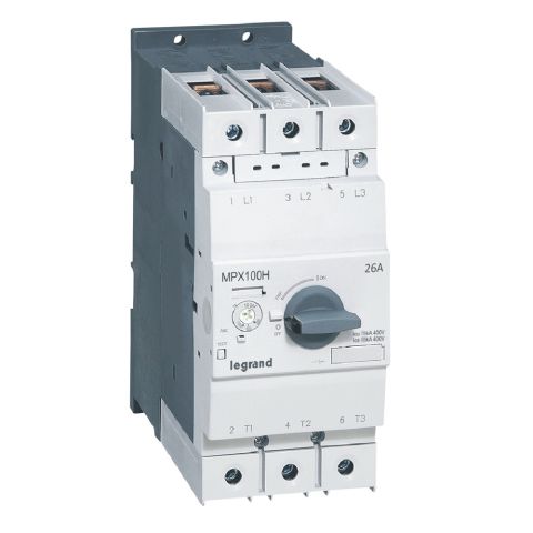 Legrand  MPX³ 100H çevirmeli anahtarlı tip motor koruma şalteri In:26A termik 18 ile 26A LEG-417372