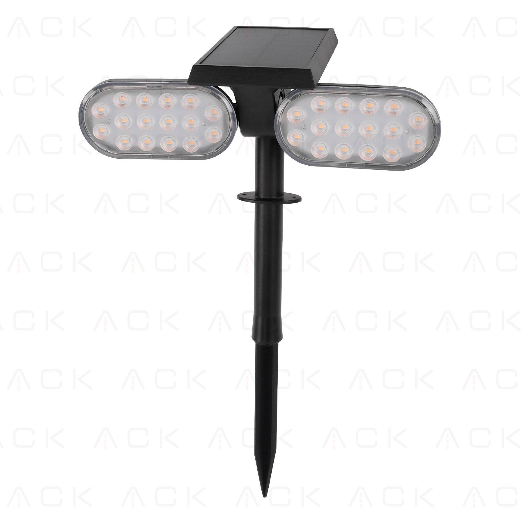 ACK Solar Led Çim Armatürü Kazıklı 8W/H Yeşil İkili AG60-02851