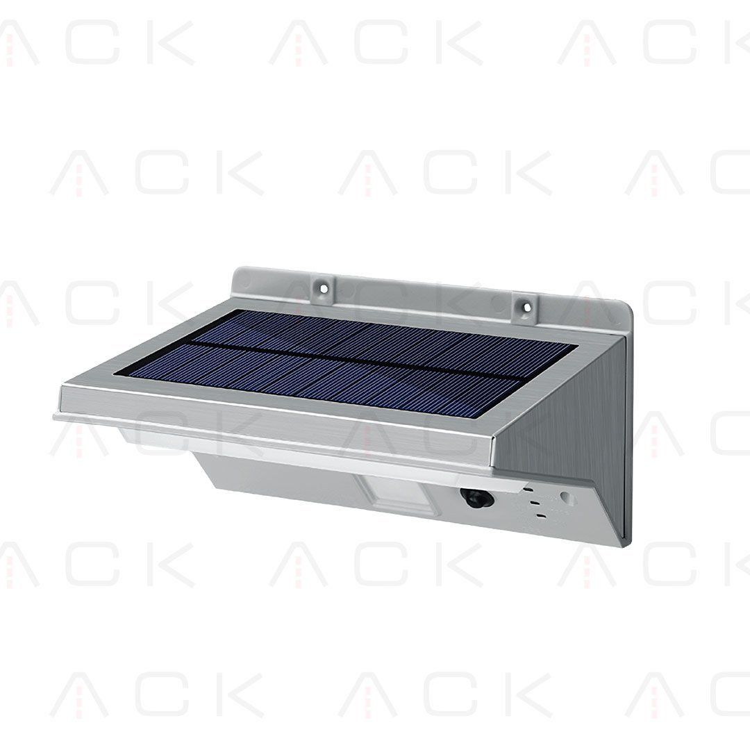 ACK Solar Duvar Apliği Hareket Sensörlü  Dimli  Ip54 Beyaz 164Mmx109Mmx84Mm AG60-07851