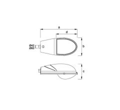 E-27 Duylu Fiberglas Gövdeli İbiza Sokak Aydınlatma Armatürü- 80w A Kadar Tasarruflu Lamba Kullanılabilir. - 103952