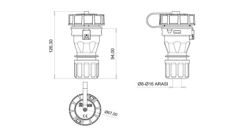 Bemis  Uzatma Priz IP68 BS1-1402-7311