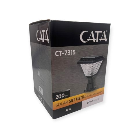 Cata 30W Solar Set Üstü Bahçe Armatür CT-7315 Beyaz Işık