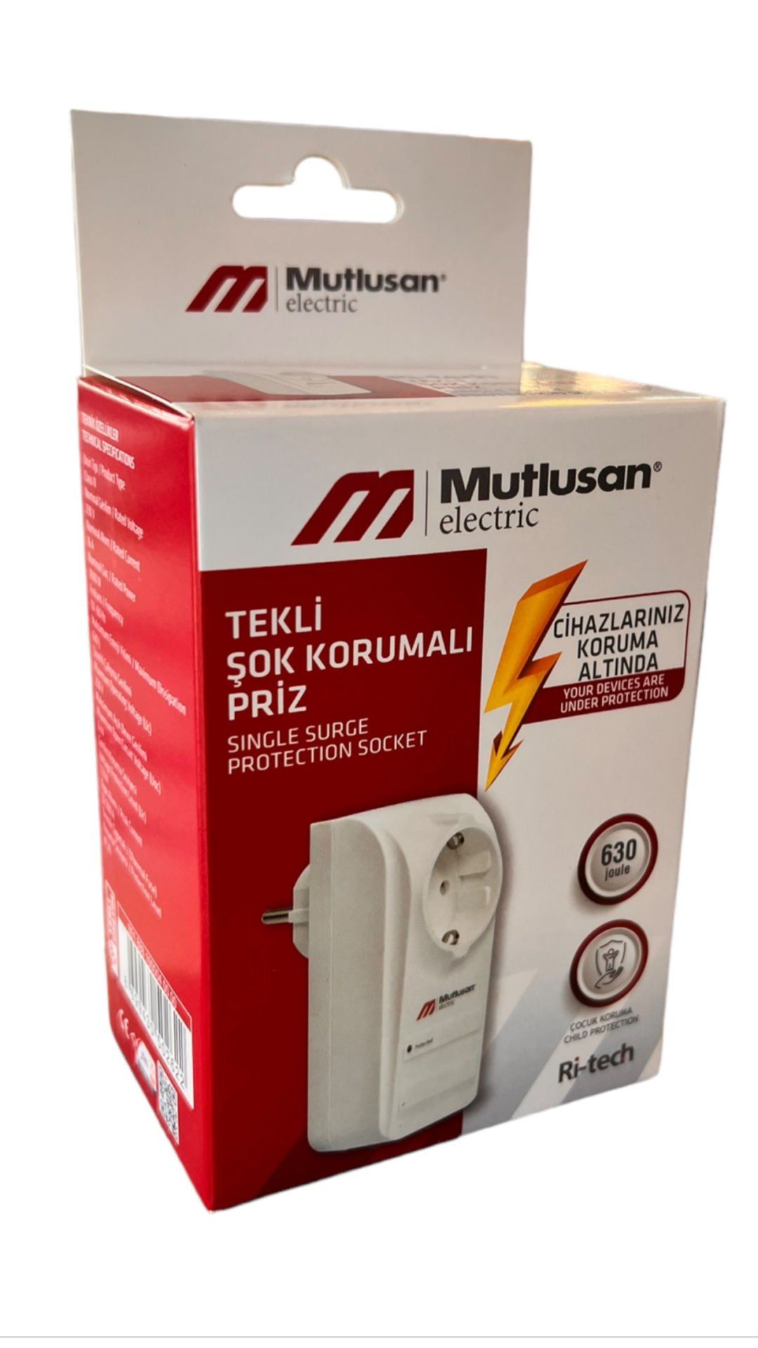 Mutlusan Tekli Şok Korumalı Priz - 001 888 100004 00 00