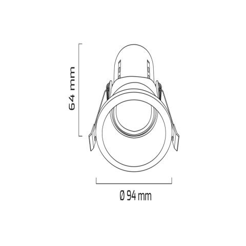 Goya Gy 1735-8 Siyah Kasa 8W 2700K Sıva Altı Led Armatür