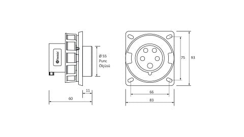 Bemis  5/16A. Makine Fişi (83x90) IP67 BC1-1505-7114