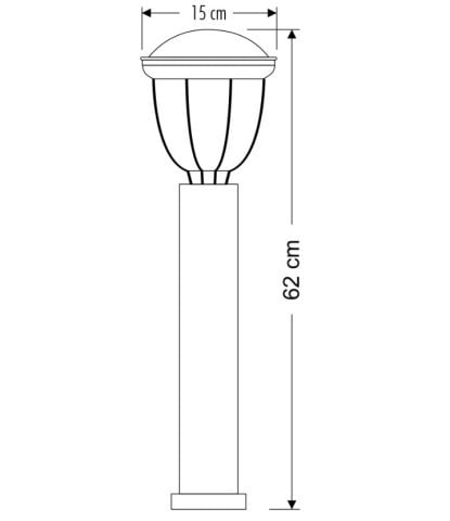 Cata CT-7039 15x62cm E27 Siyah Bahçe Armatürü