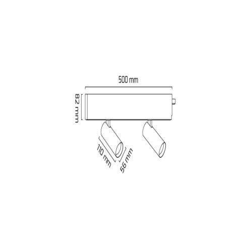 Goya Gy 8058-50 Siyah Kasa 2X14W 3000K Ray