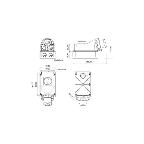 Bemis 4/125A. 90° Egik Pako Salterli Duvar Fisi Ip65 Bc1-6504-7240